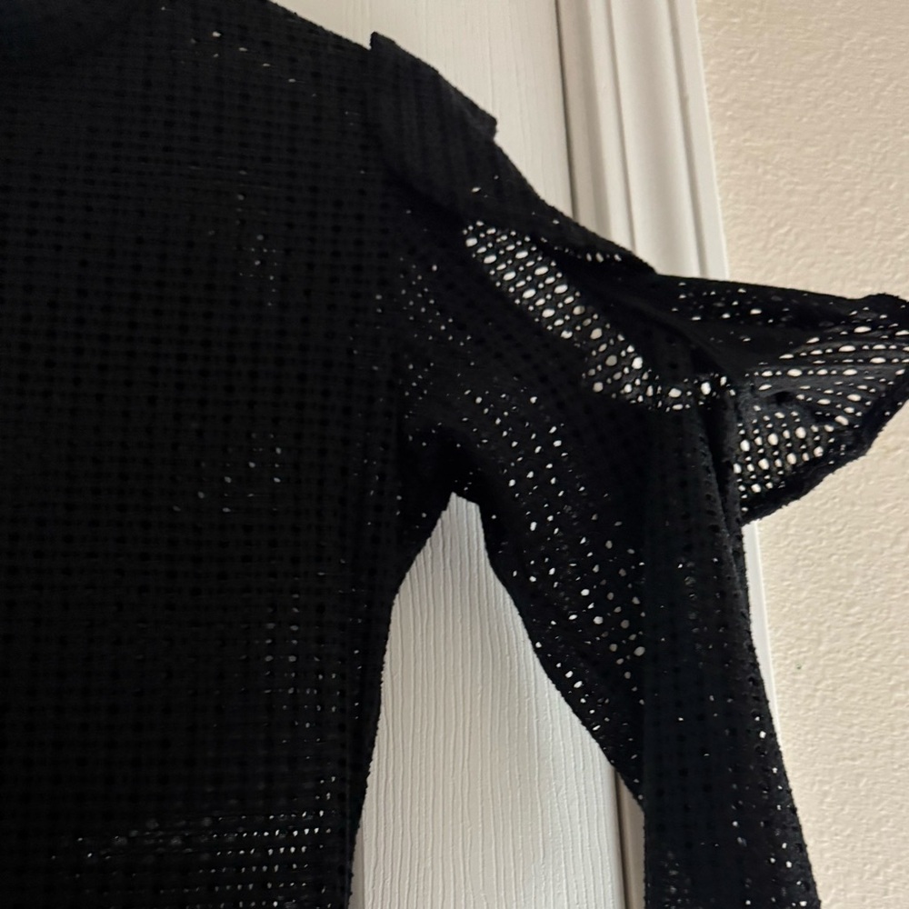 Black Lace Long Sleeve Top